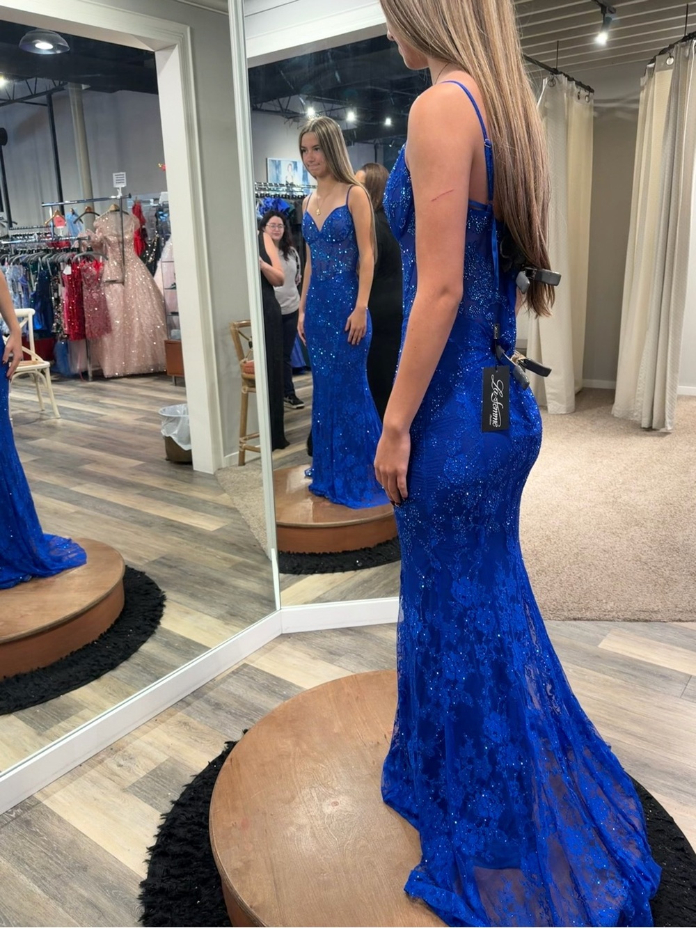 La Femme Royal Blue Prom Hoco Court Dress - Picture 2 of 3